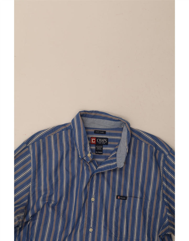 CHAPS Mens Shirt XL Blue Striped Cotton Vintage Chaps and Second-Hand Chaps from Messina Hembry 