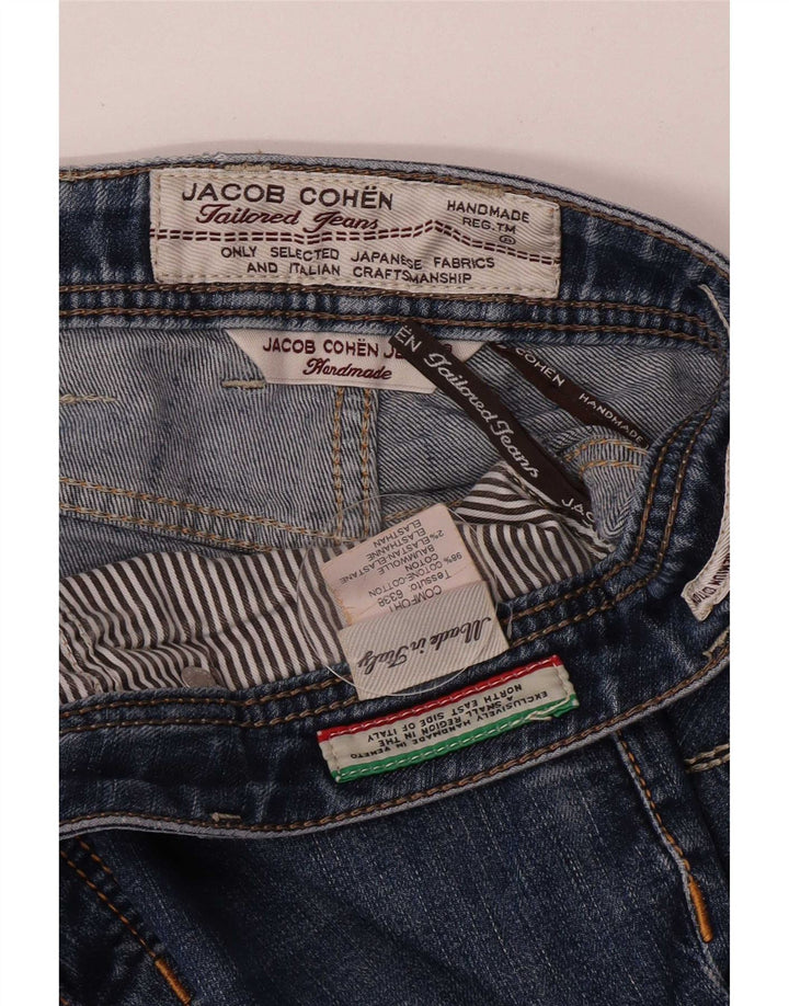 Handgefertigte Slim-Jeans für Herren von Jacob Cohen, W35, L29, blaue Baumwolle
