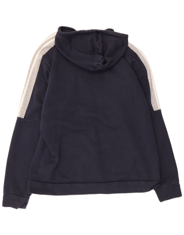 ADIDAS Herren-Kapuzenpullover mit Reißverschluss, XL, marineblau, Colourblock-Baumwolle