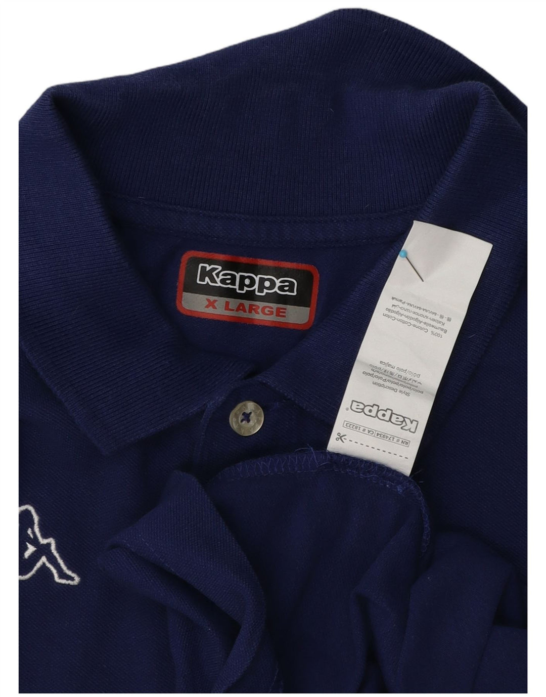 Kappa Herren Grafik-Poloshirt XL, blaue Baumwolle