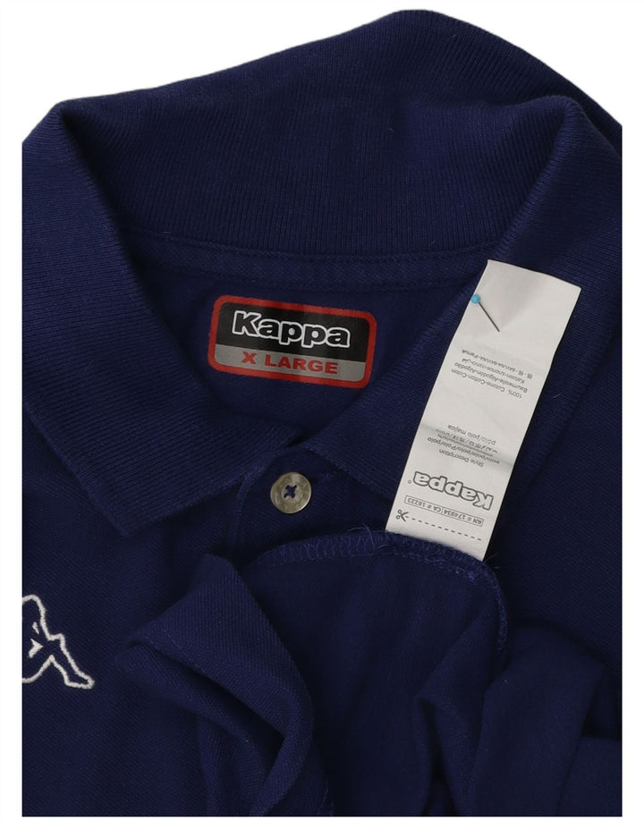 Kappa Herren Grafik-Poloshirt XL, blaue Baumwolle