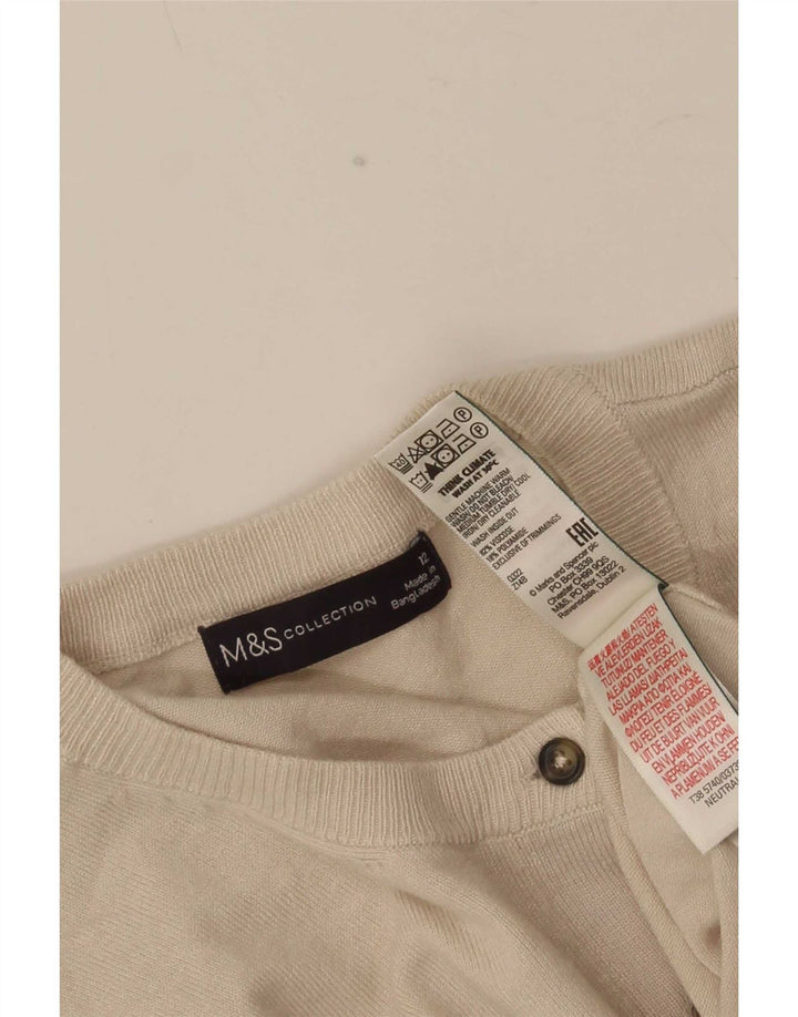 Marks & Spencer Damen-Cardigan-Pullover UK 12 Mittelbeige Viskose