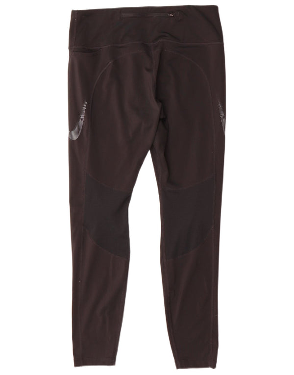 Nike Womens Graphic Leggings UK 14 Large Schwarz Polyester