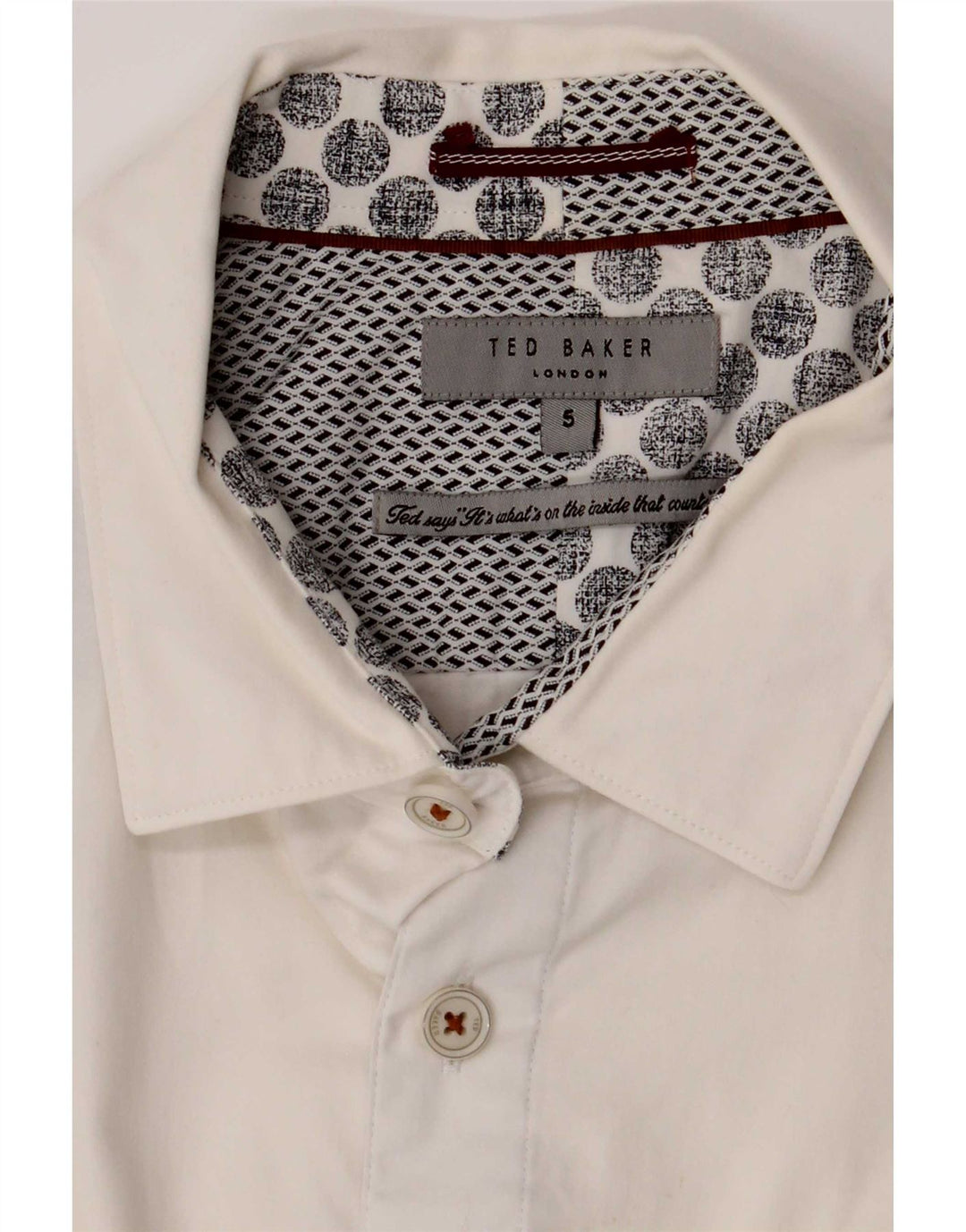 Ted Baker Herrenhemd, Größe 5 XL, weiße Baumwolle