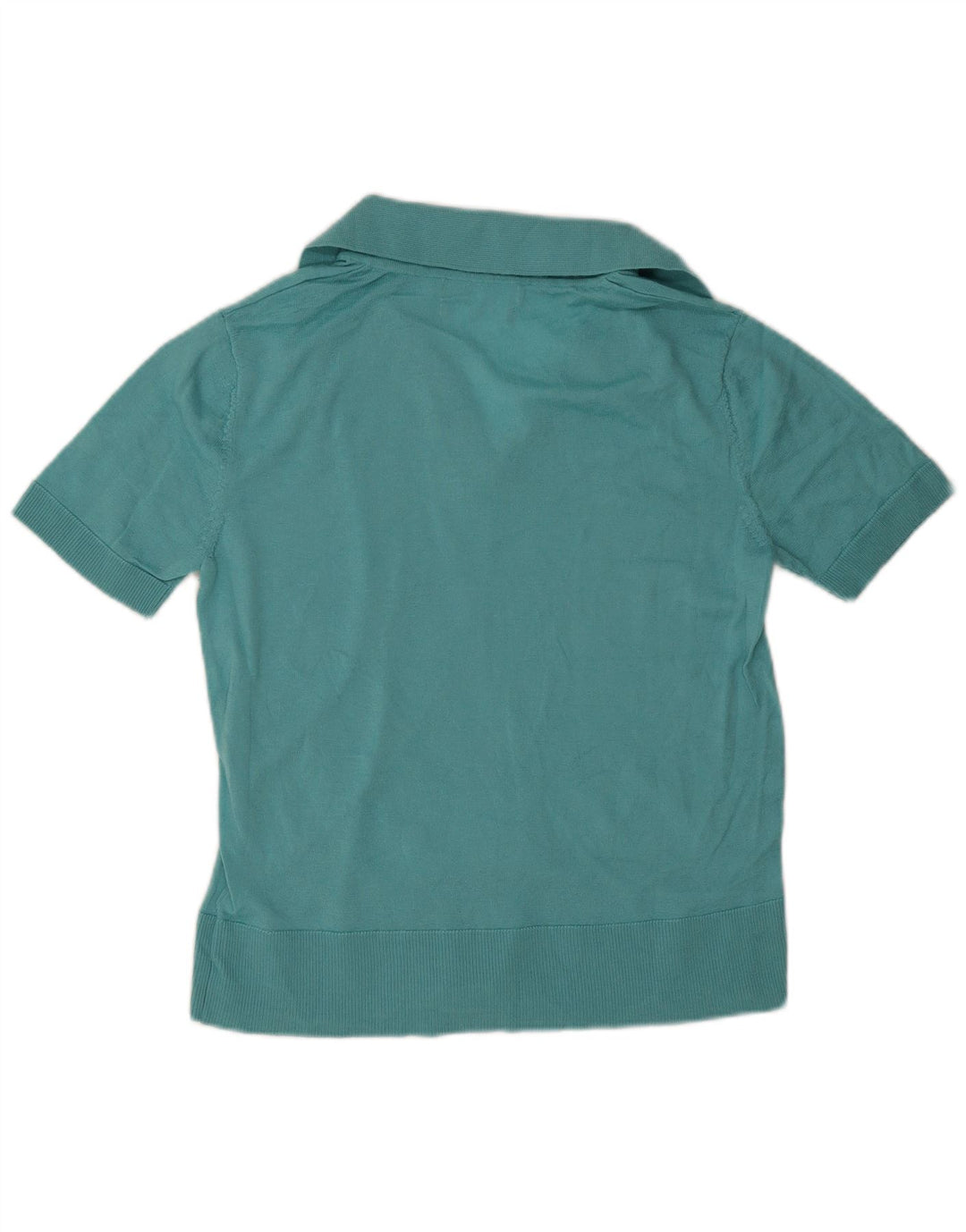 Marks & Spencer Damen Poloshirt UK 12 Mittelblaue Merinowolle