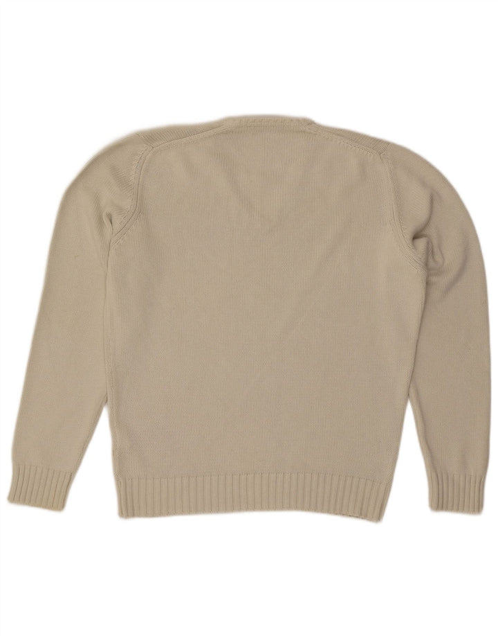 Zara Herren-Pullover mit V-Ausschnitt aus mittelbeiger Baumwolle