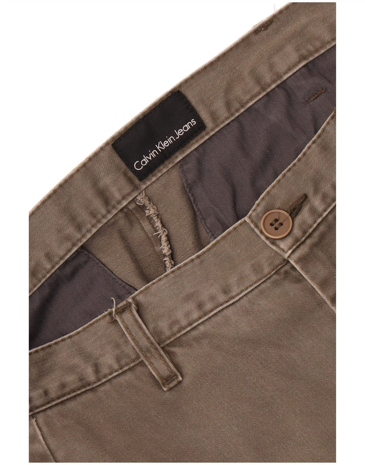 Calvin Klein Herren Straight Chino Hose W34 L33 Grau