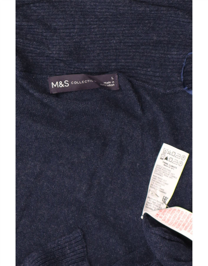 Marks & Spencer Damen-Pullover mit Schalkragen, Gr. 40, Marineblau