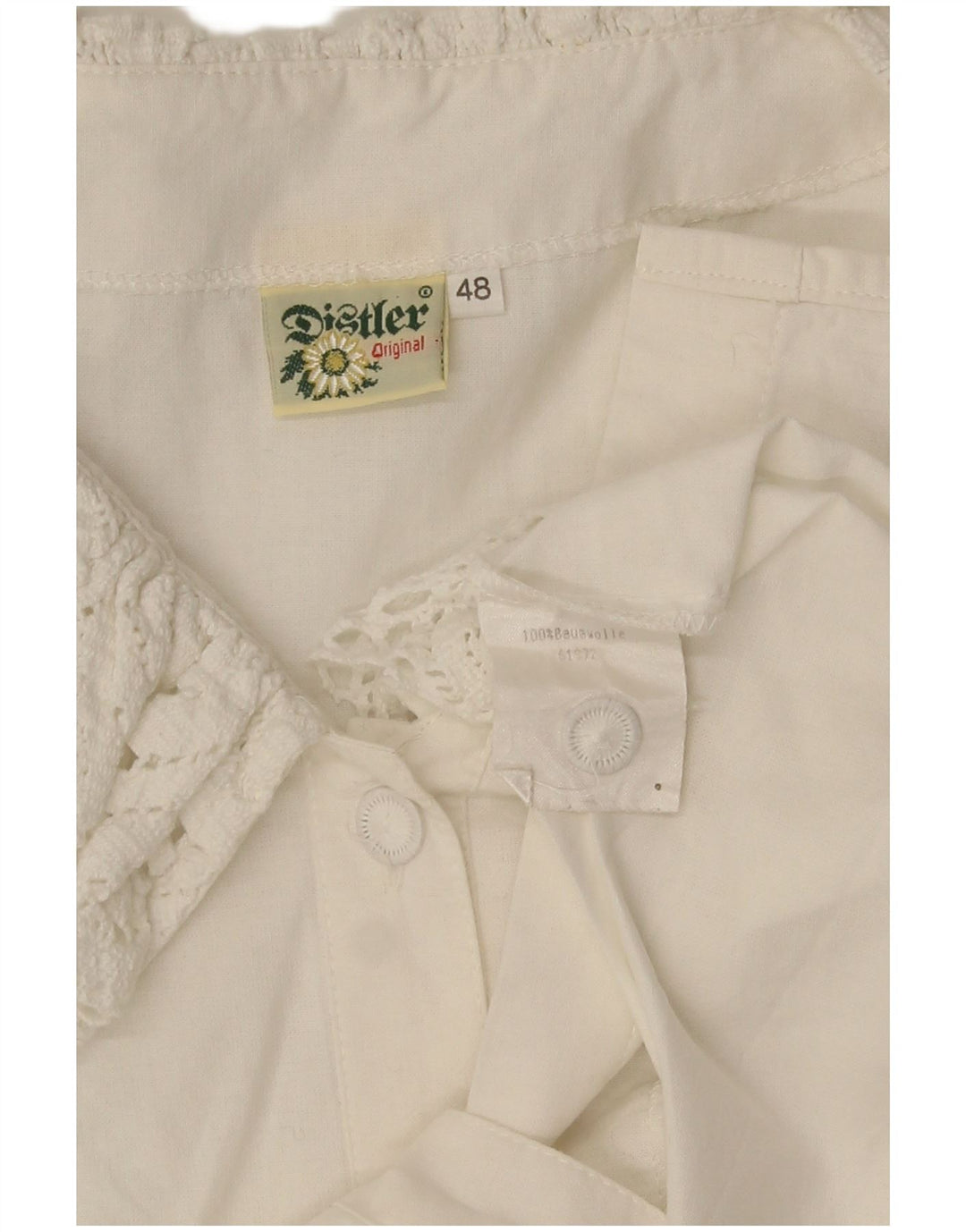 Distler Damen 3/4-Ärmel-Hemdbluse EU 48 2XL Weiß