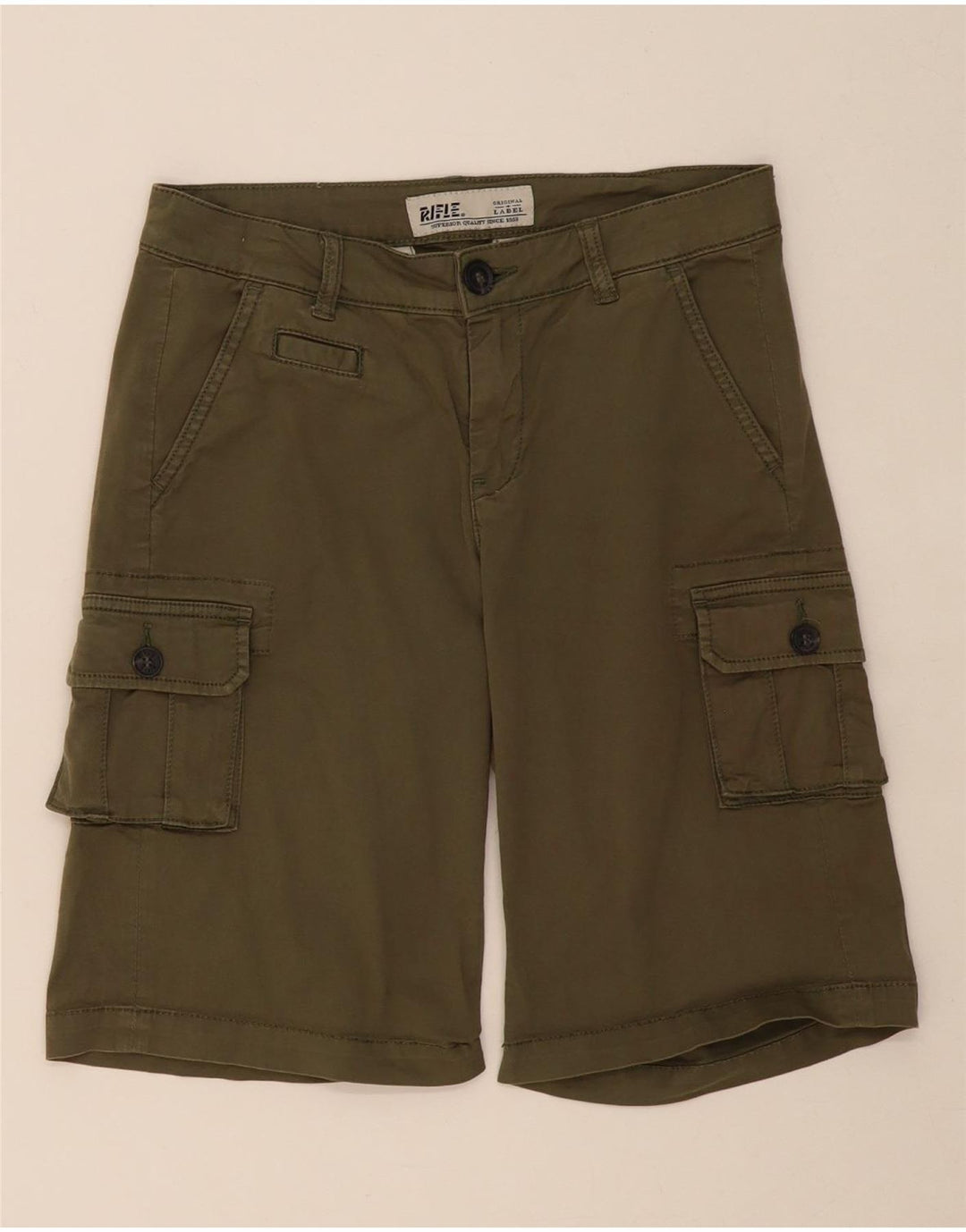 RIFLE Womens Cargo Shorts W25 XS Khaki Cotton Vintage Rifle and Second-Hand Rifle from Messina Hembry 