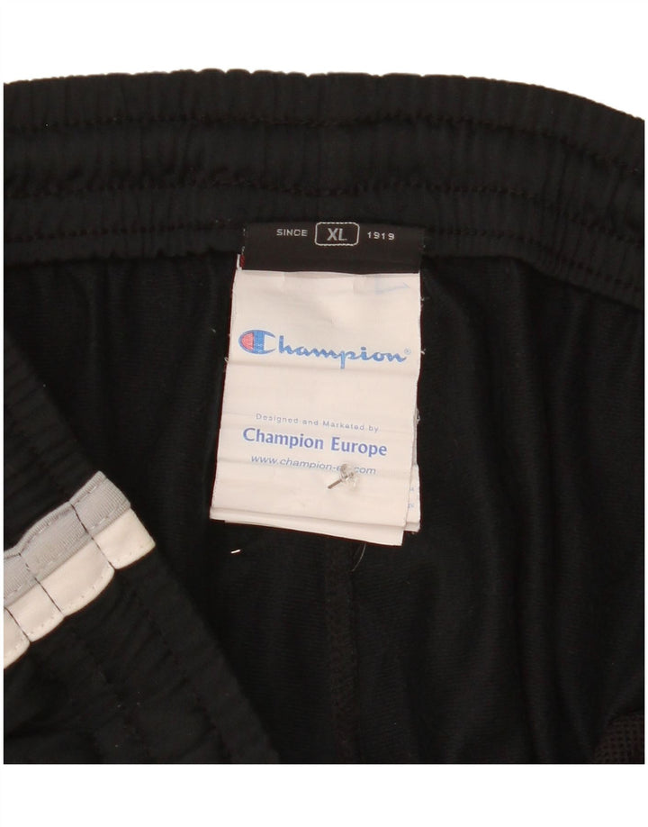 Champion Herren-Trainingshose XL, schwarzes Colourblock-Polyester