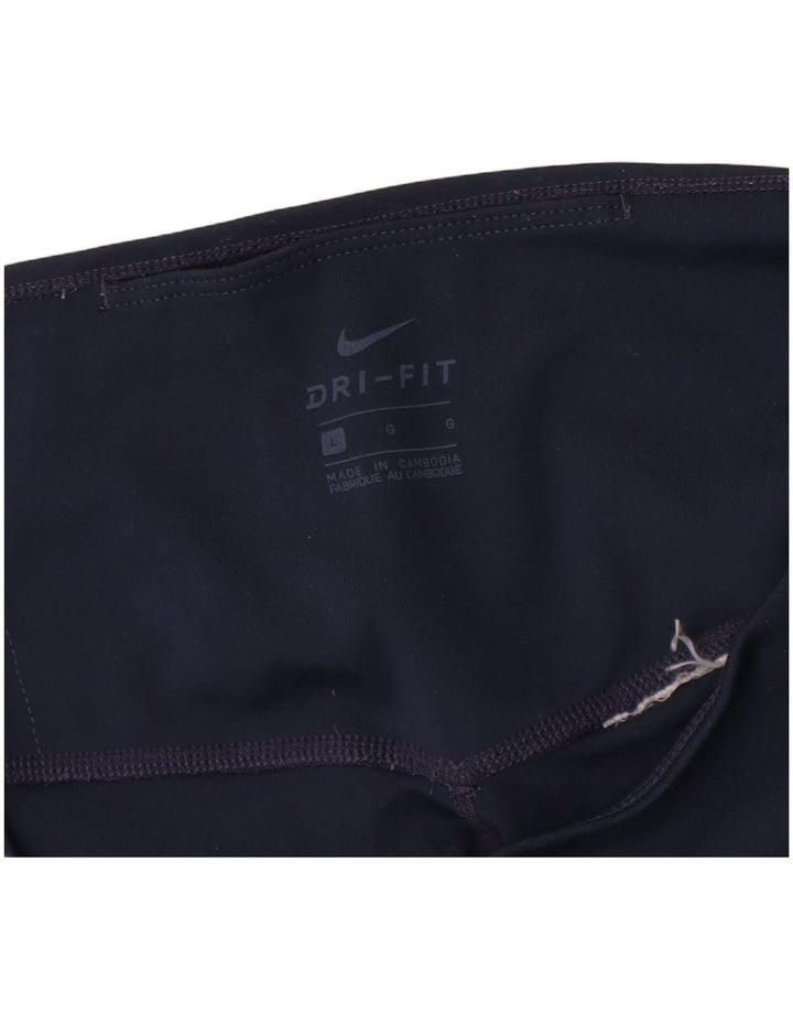 Nike Damen Dri Fit Crop Leggings UK 14 Large Marineblau
