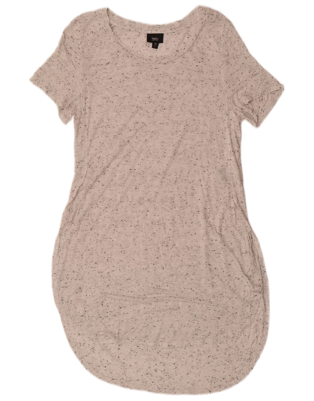 MOSSIMO Damen T-Shirt-Kleid UK 12 Mittelweiß gefleckter Rayon