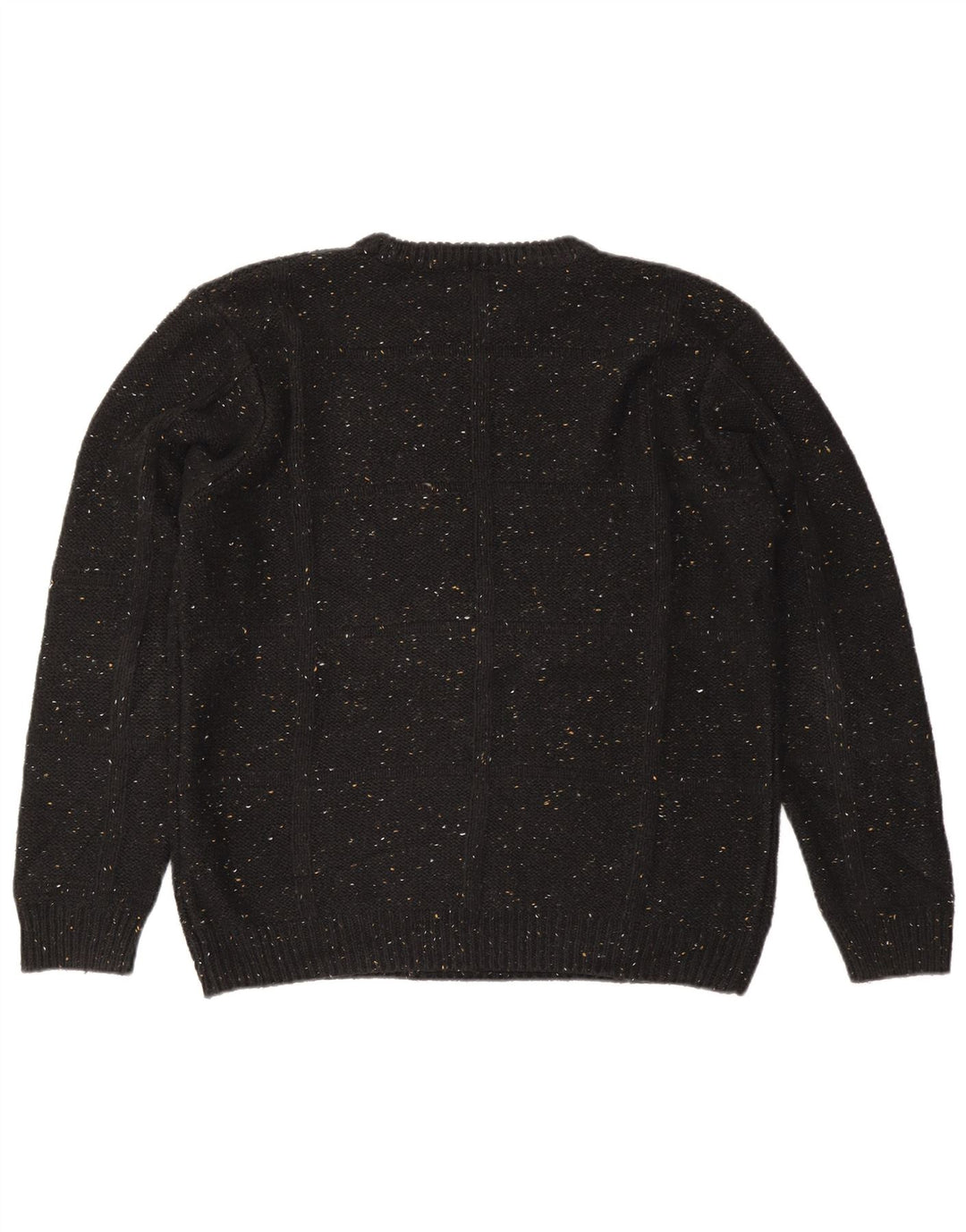 Zara Herren-Pullover mit Rundhalsausschnitt, groß, schwarz gefleckte Baumwolle