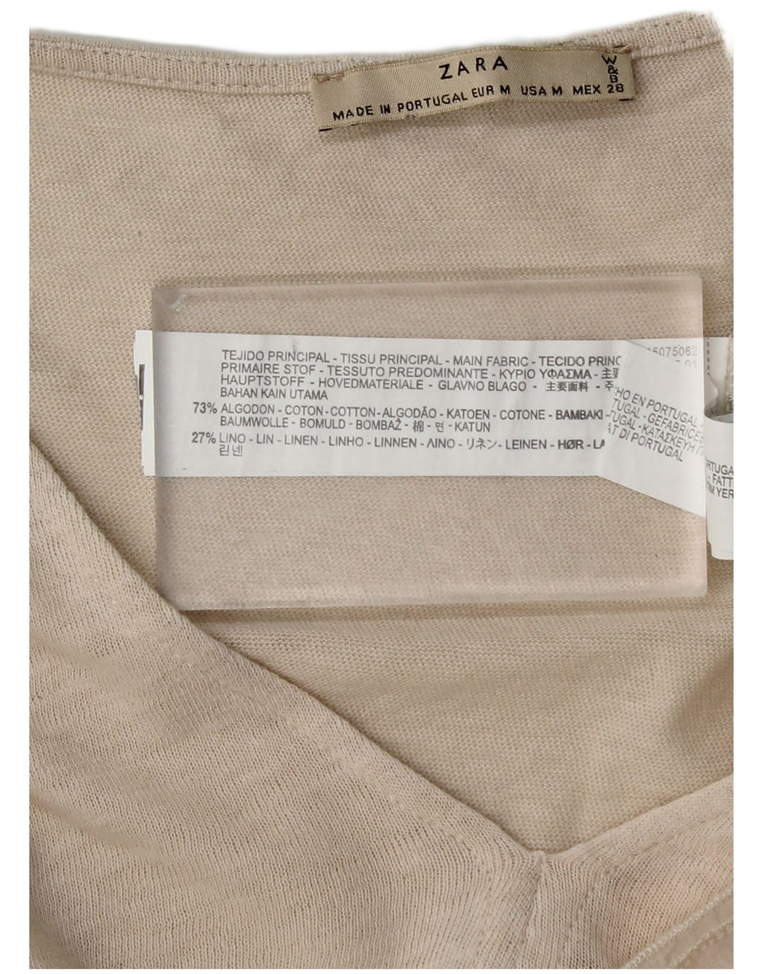 Zara Damen-Bluse mit lockerer Passform, UK-Gr. 14, mittelbeige Baumwolle