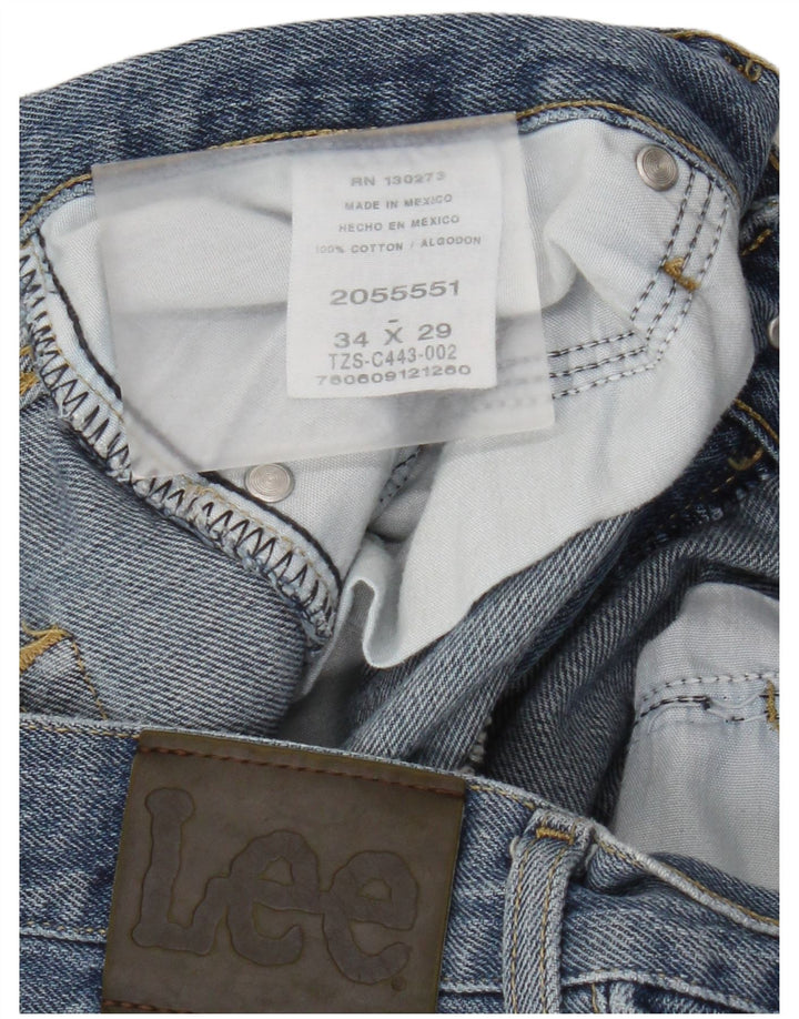 Lee Herren Straight Jeans W34 L29 Blaue Baumwolle