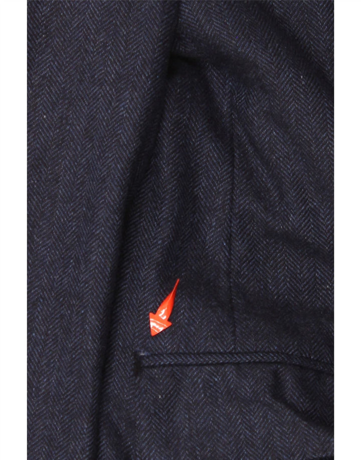 CANALI Herren-Blazer mit 2 Knöpfen, IT 52 XL, Marineblau, Fischgrätenmuster, Kaschmir