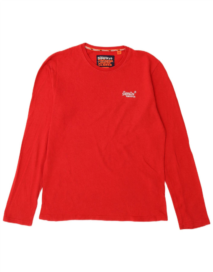 Superdry Herren-Langarmoberteil aus mittelroter Baumwolle