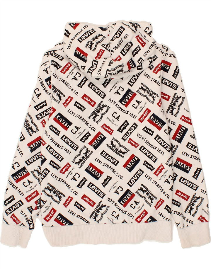 LEVI'S Boys Graphic Hoodie Jumper 11-12 Years lARGE White Vintage Levi's and Second-Hand Levi's from Messina Hembry 