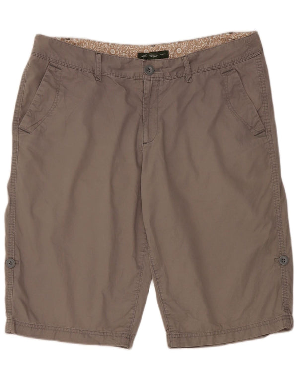 Eddie Bauer Damen Chino-Shorts US 12 Large W34 Graue Baumwolle