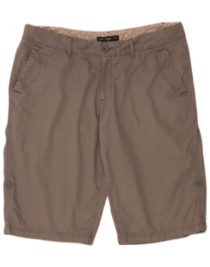 Eddie Bauer Damen Chino-Shorts US 12 Large W34 Graue Baumwolle