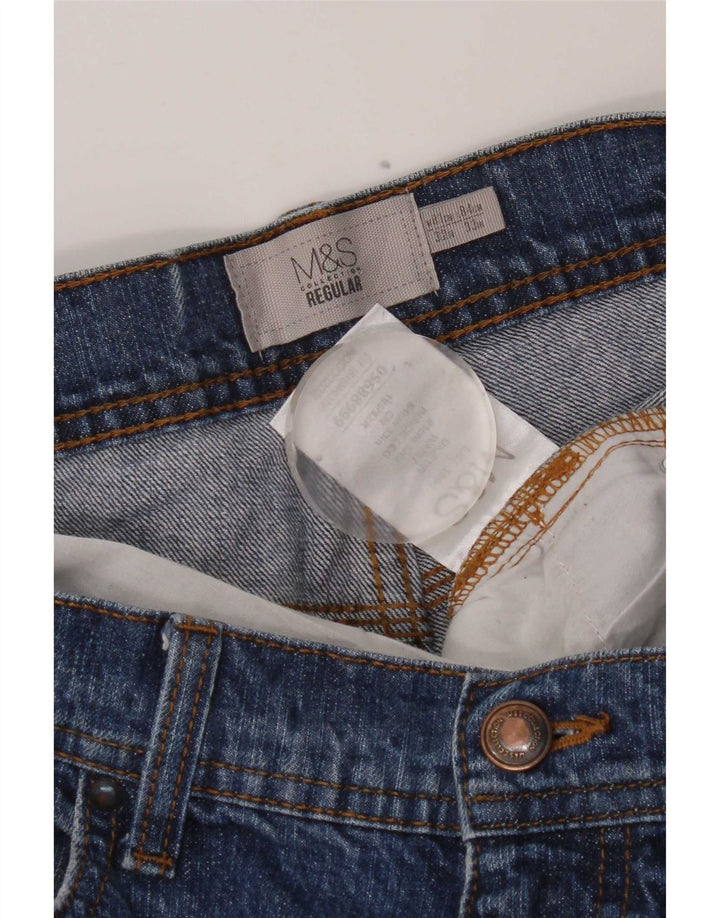 Marks & Spencer Herren-Jeans, reguläre Passform, gerade Passform, W32, L33, Blau, Baumwolle