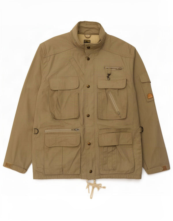 Vintage Herren-Utility-Jacke mit Kapuze, UK 40, Größe L, Beige