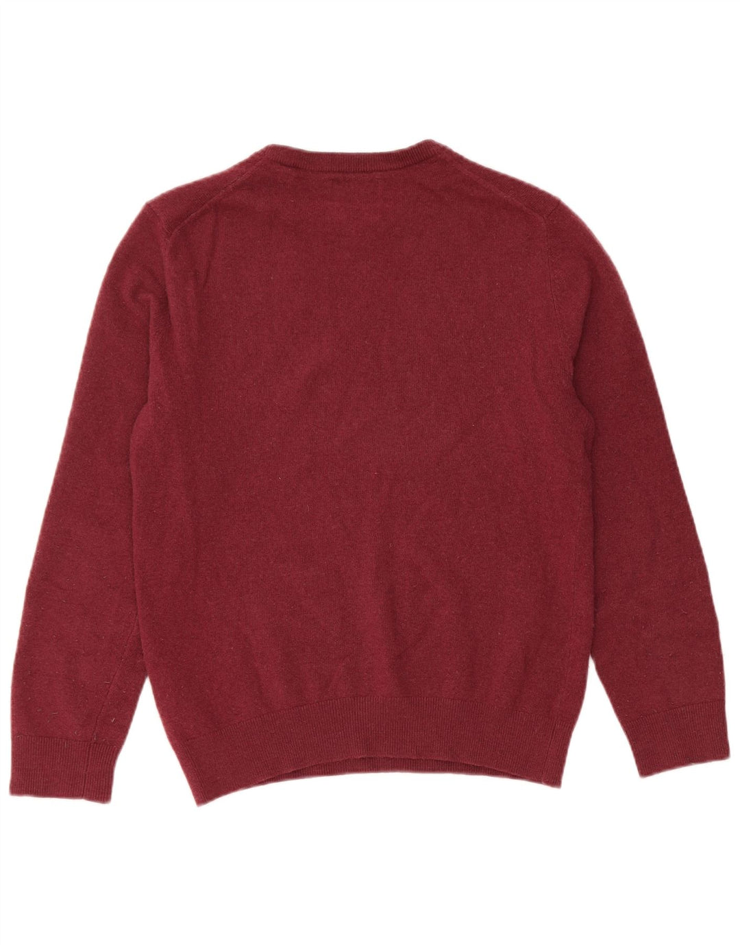 Gant Herren-Pullover mit Rundhalsausschnitt, klein, burgunderrote Lammwolle