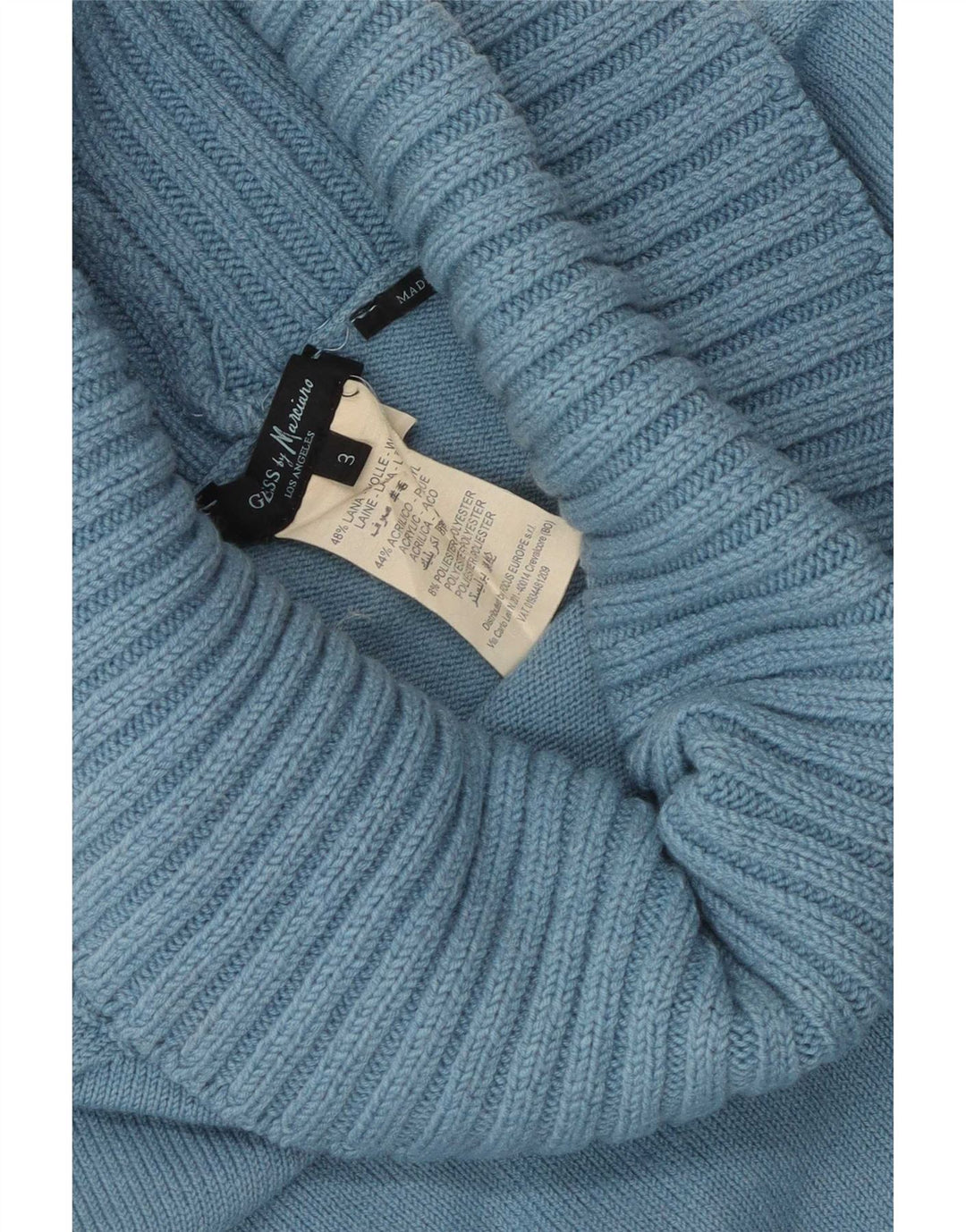 Guess Rollkragenpullover für Damen, Größe 3, kleine blaue Wolle