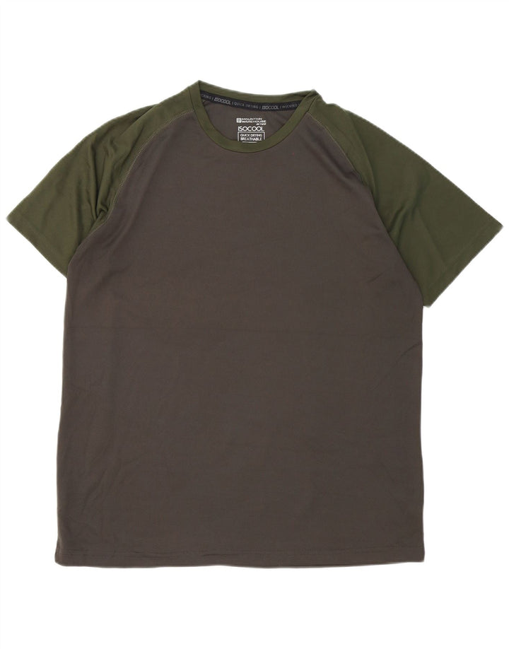 Mountain Warehouse Herren-T-Shirt-Oberteil, großes, graues Farbblock-Polyester