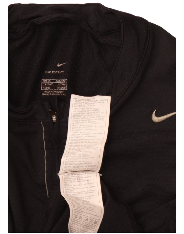 NIKE Herren-Oberteil mit Reißverschluss, langärmlig, XL, Schwarz, Farbblock, Polyester, Sport