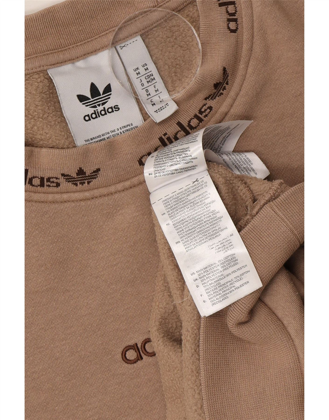 Adidas Herren Grafik-Sweatshirt-Pullover, mittelbeige Baumwolle