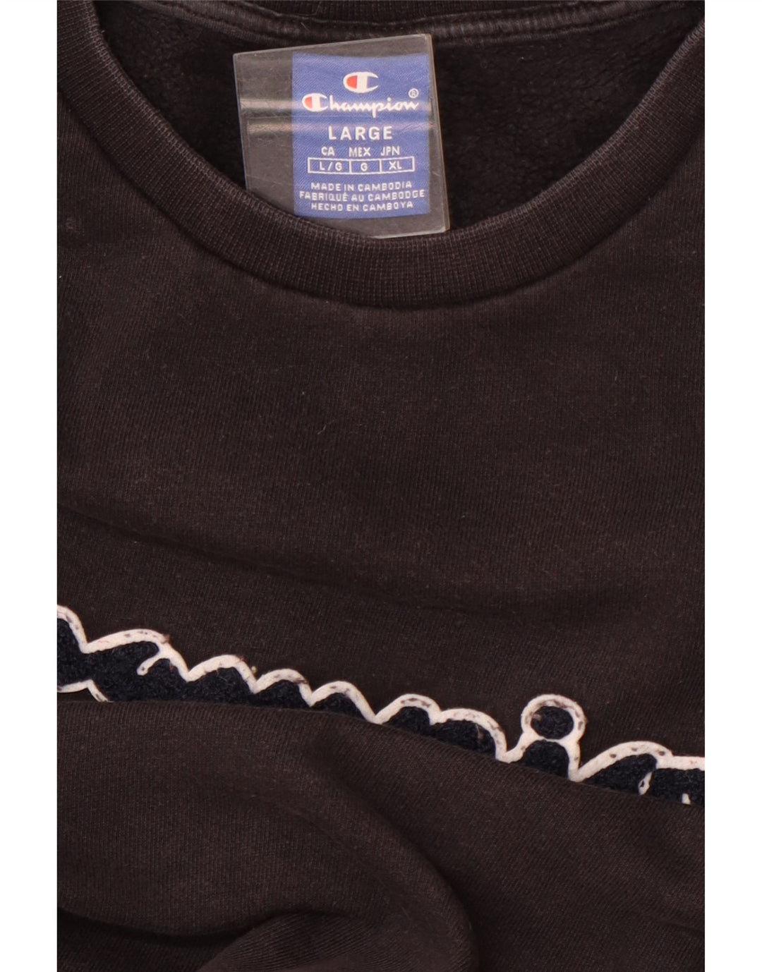 CHAMPION Herren-Sweatshirt mit Grafik, Größe L, Schwarz