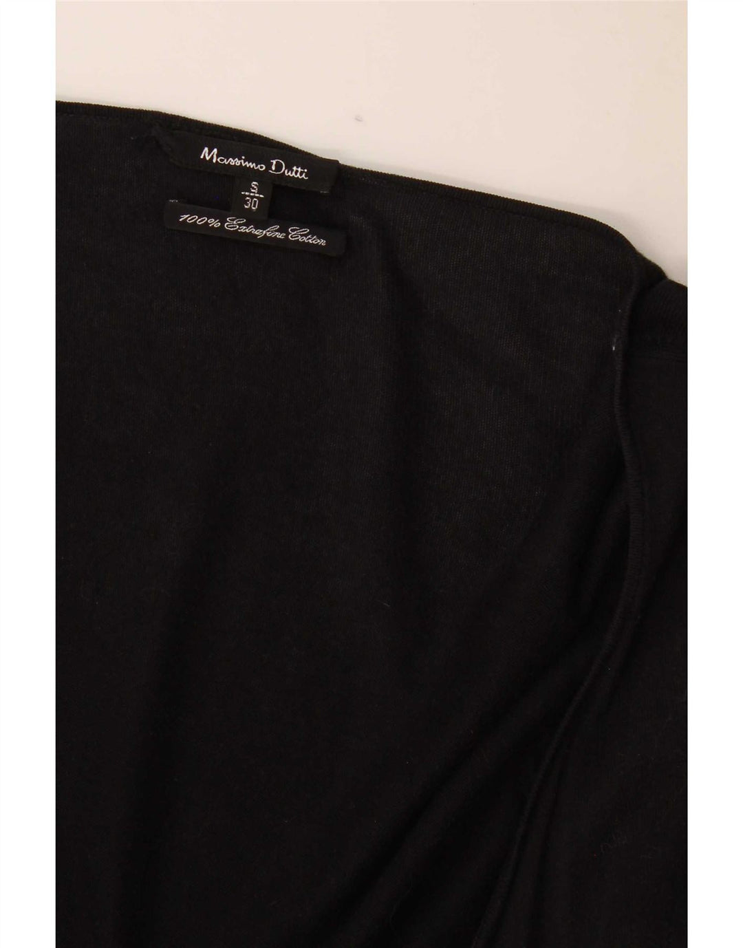 Massimo Dutti Offener Damen-Cardigan-Pullover UK 10 Small Schwarz Baumwolle