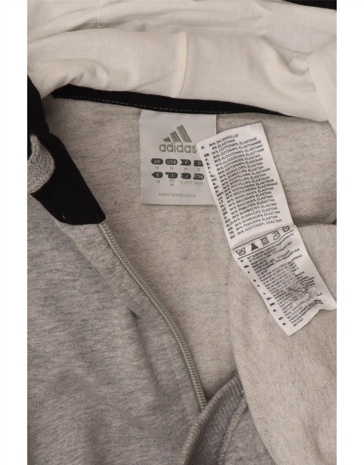 Adidas Herren-Kapuzenpullover mit Reißverschluss, Mittelgrau, Colourblock-Baumwolle