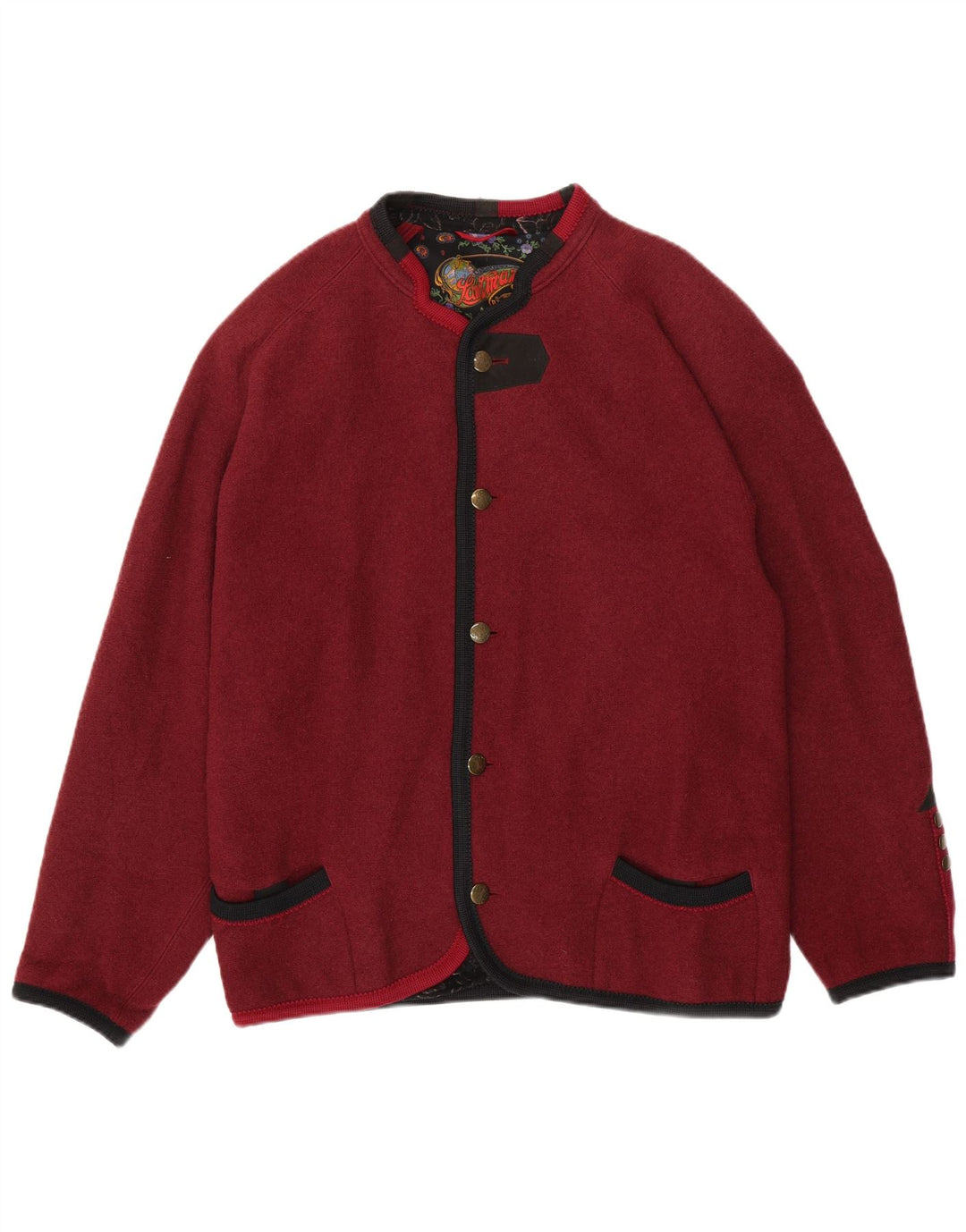 Vintage Herren 5-Knopf-Blazerjacke UK 40 Große Burgunderwolle