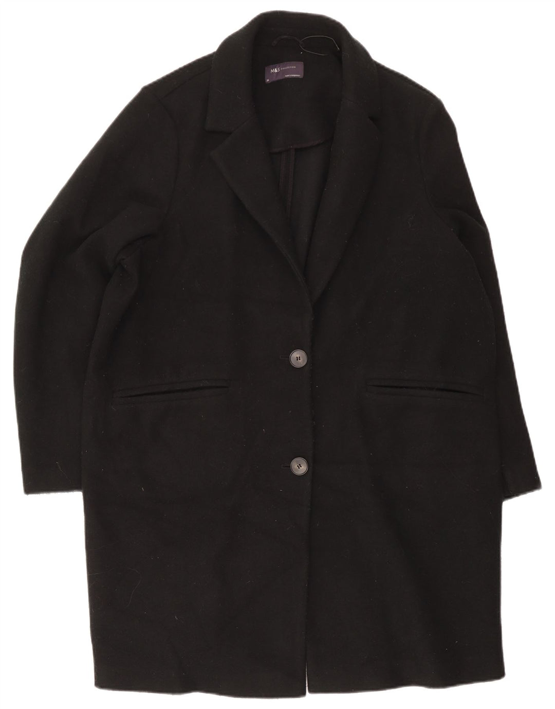 Marks & Spencer Damenmantel UK 20 2XL Schwarz Polyester
