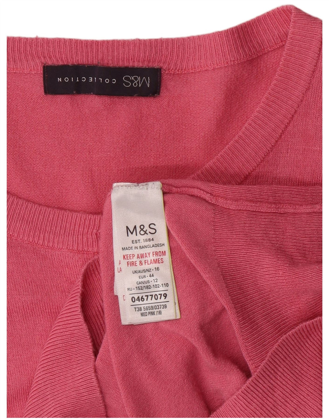 Marks & Spencer Damen-Cardigan-Pullover UK 16 Large Pink Viscose Classic