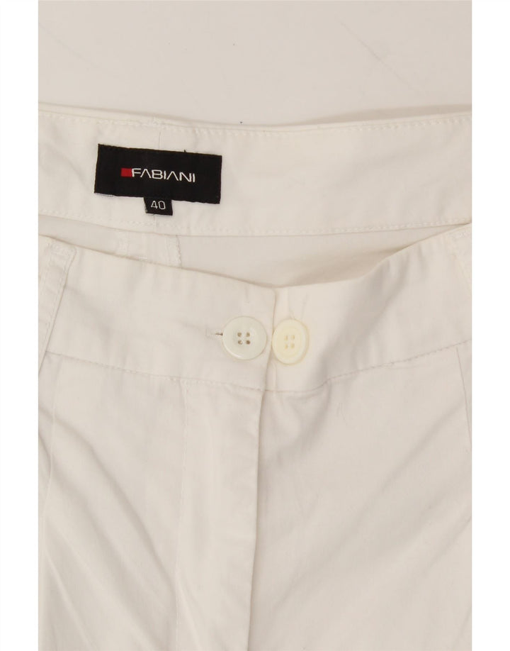 FABIANI Womens High Waist Bermuda Shorts EU 40 Medium W30  White Cotton Vintage Fabiani and Second-Hand Fabiani from Messina Hembry 