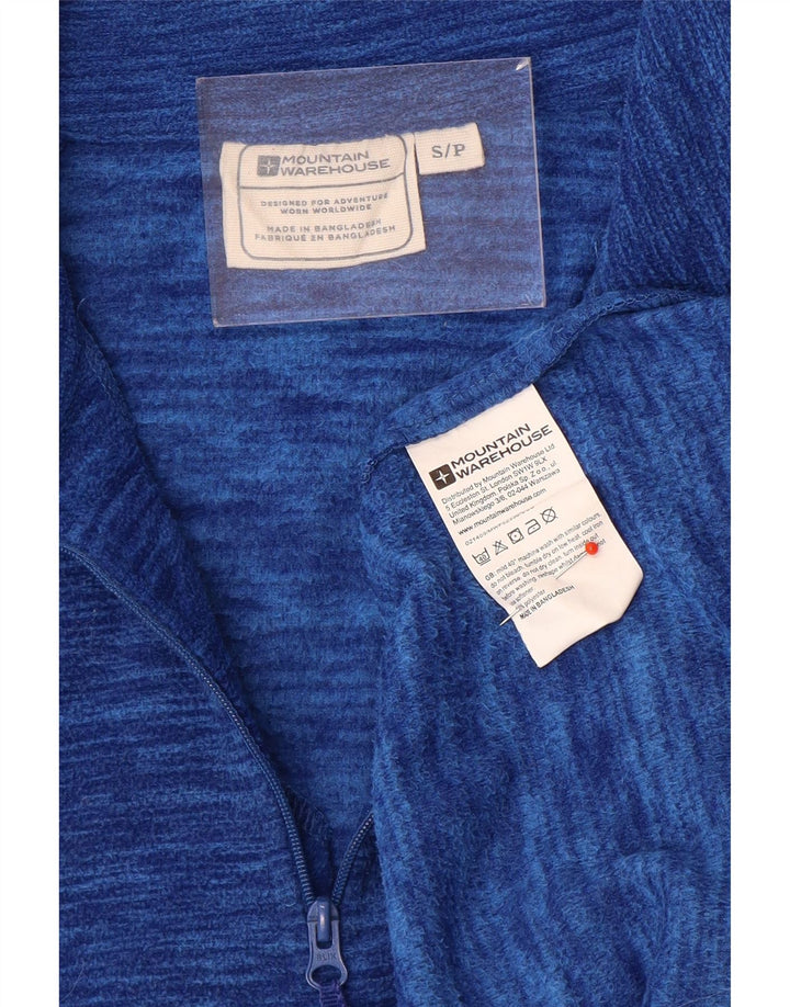 Mountain Warehouse Herren-Fleecepullover mit Reißverschluss am Kragen, kleines, blau meliertes Polyester