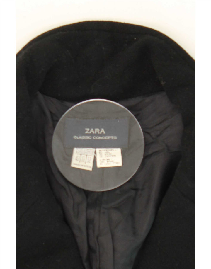 Zara Damen Mantel EU 42 Große schwarze Wolle
