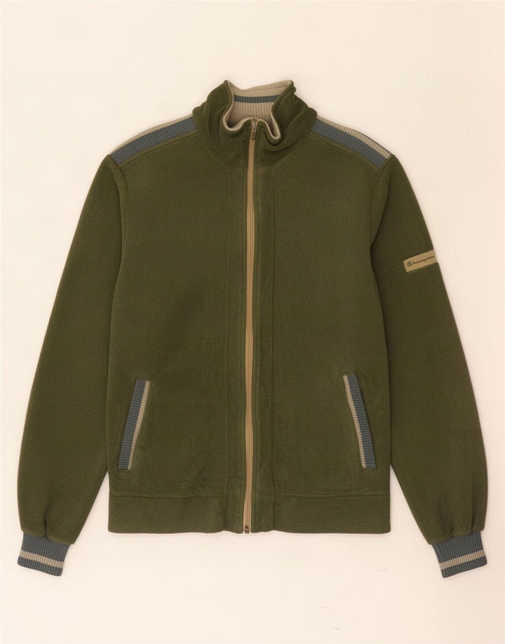 Champion Herren Fleecejacke UK 36 Small Grün Colourblock Polyester