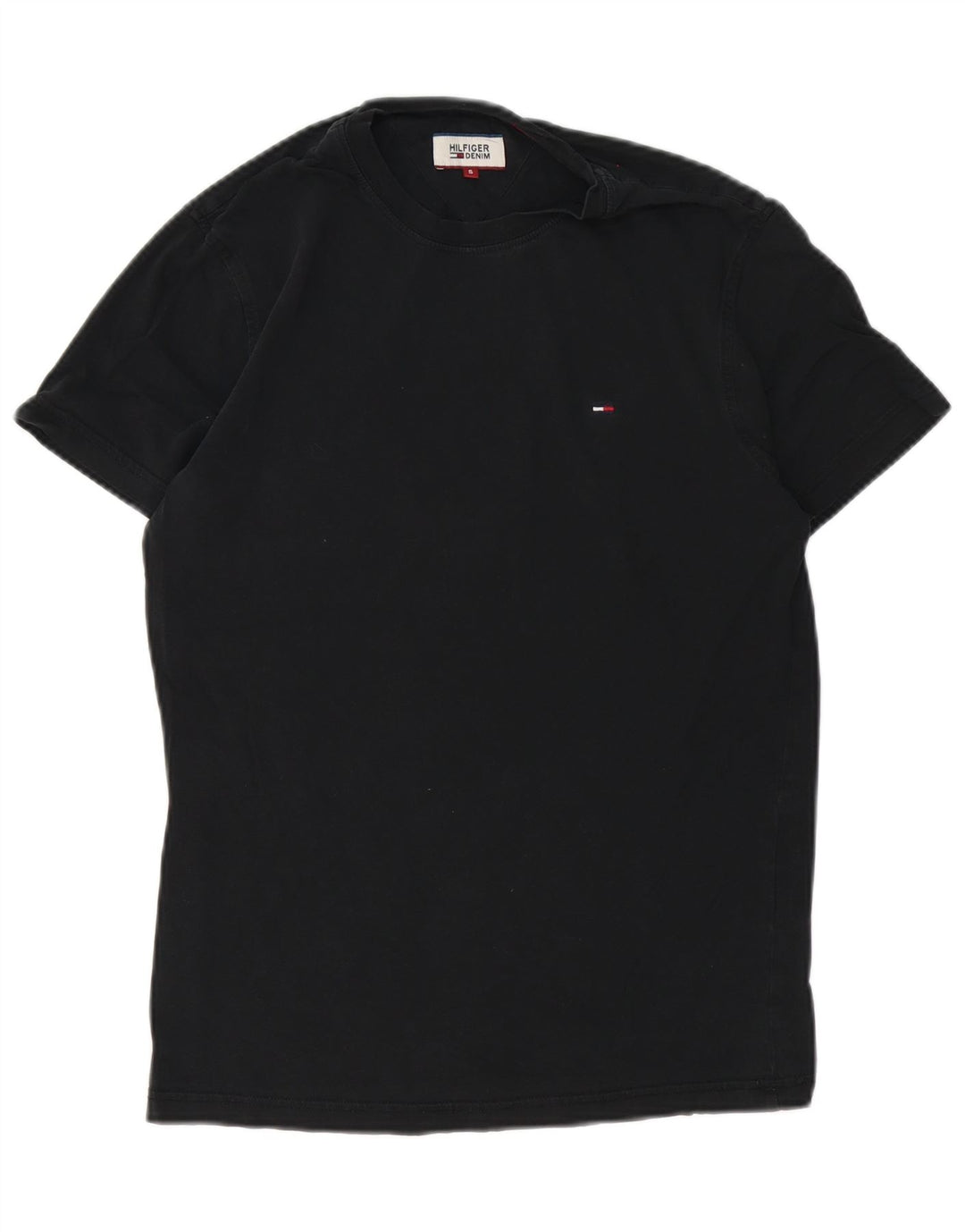Tommy Hilfiger Herren T-Shirt Top Small Schwarz Baumwolle