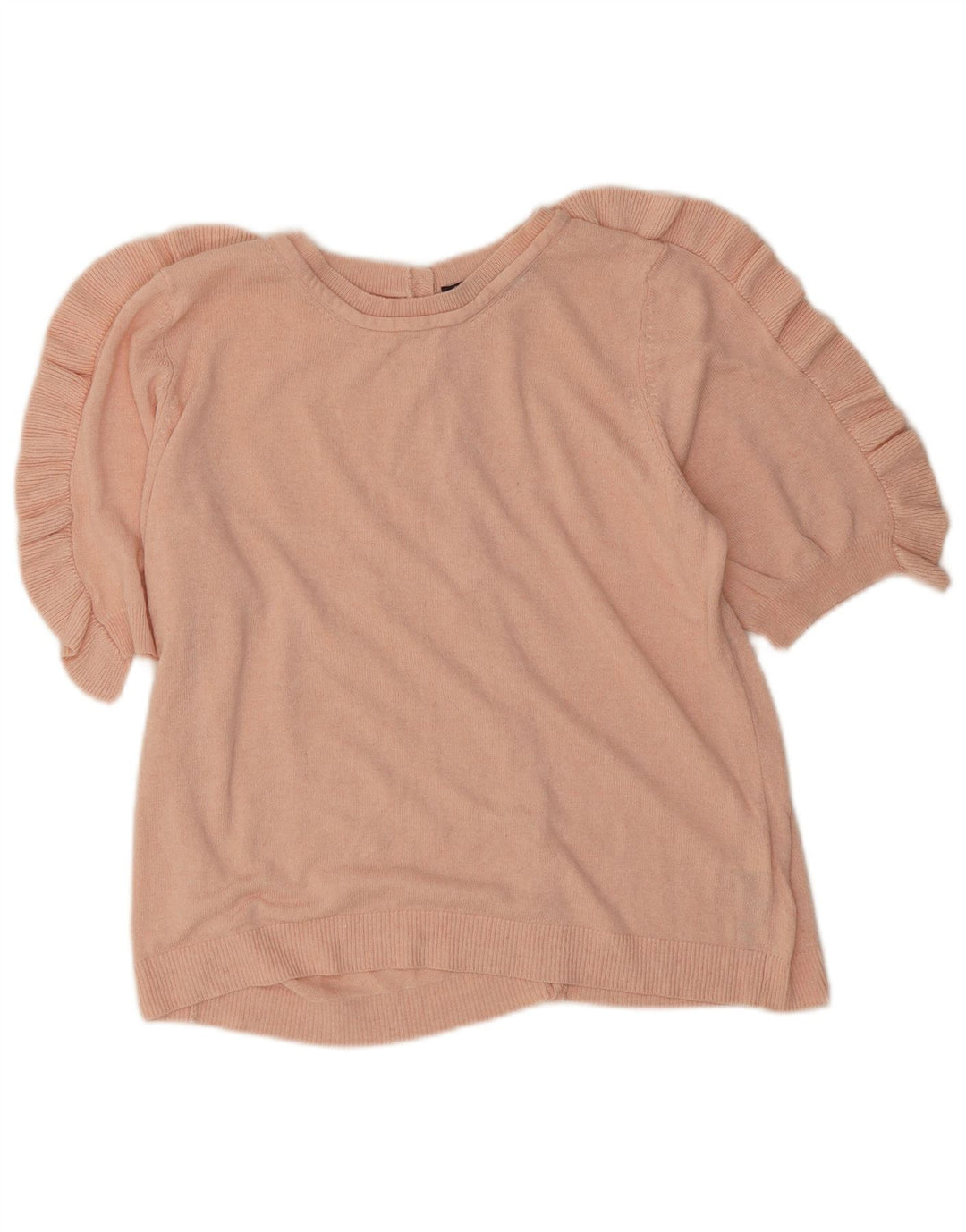 Marks & Spencer Damen-Cardigan mit Rüschen, UK 14, Mittelrosa