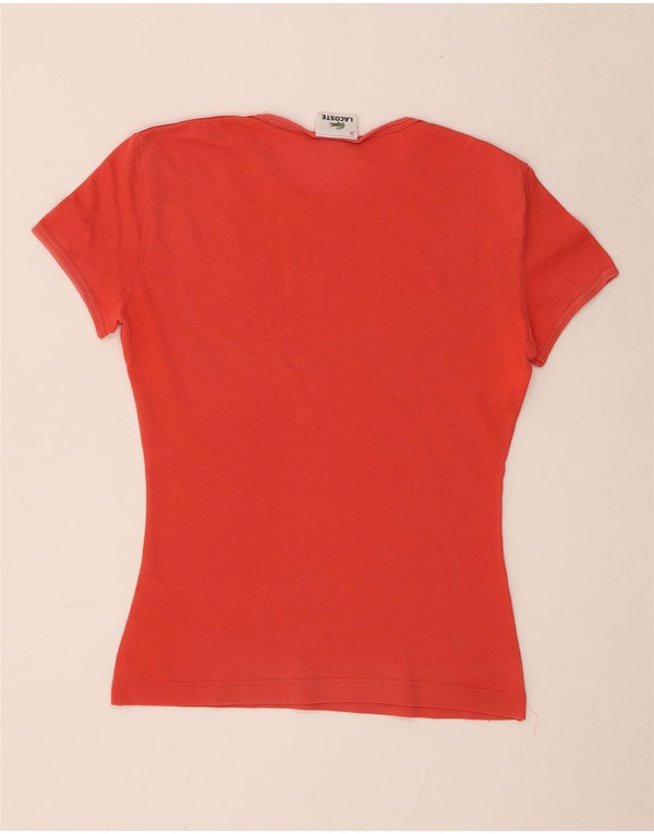 Lacoste Damen T-Shirt Top Größe 38 Mittelorange Baumwolle