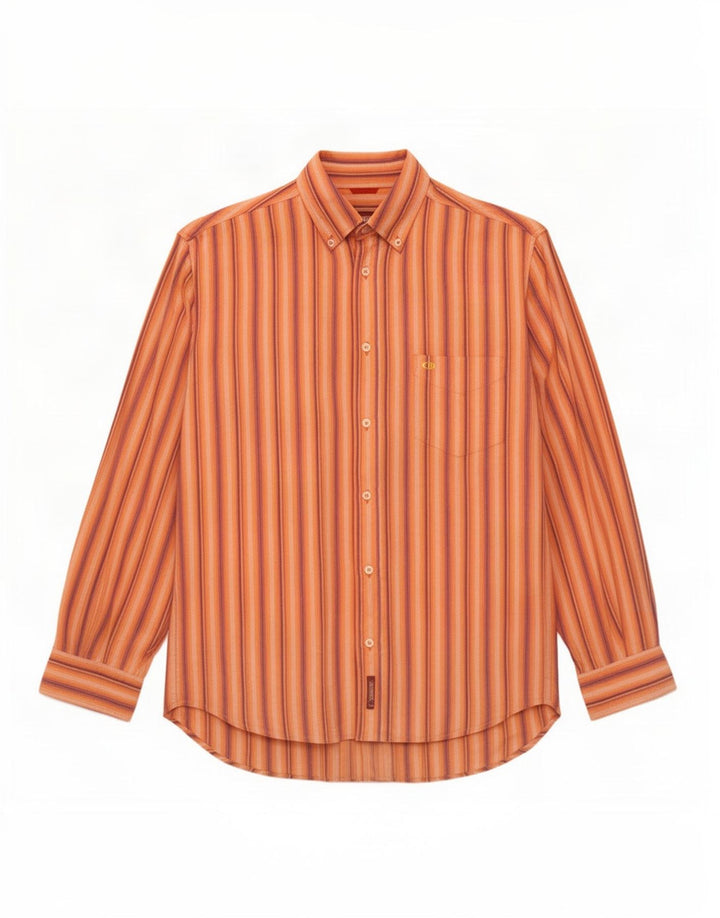 Carrera Herren-Hemd, groß, orange gestreift, Baumwolle