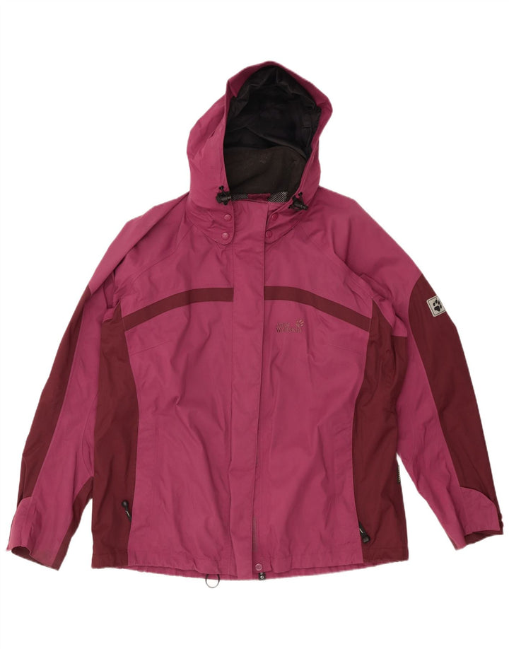 JACK WOLFSKIN Damen Übergroße Regenjacke UK 18/20 XL Burgund
