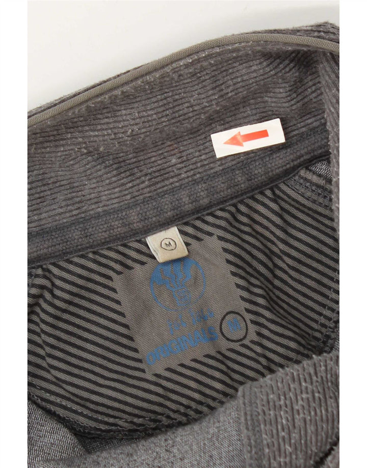 Fat Face Herren-Sweatshirt mit Reißverschluss am Hals, mittelgraue Colourblock-Baumwolle