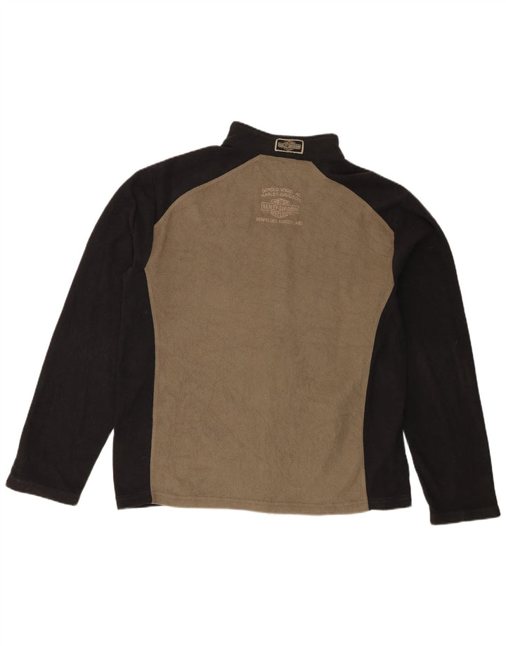 Harley Davidson Herren Fleecejacke UK 38 Medium Khaki Colourblock Polyester