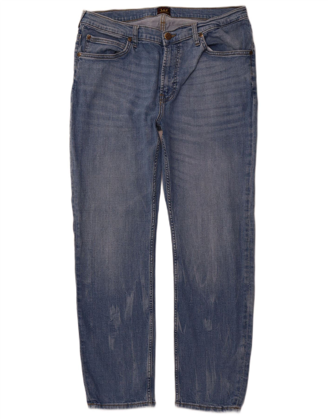 LEE Herren Rider Cropped Jeans W34 L28 Blaue Baumwolle